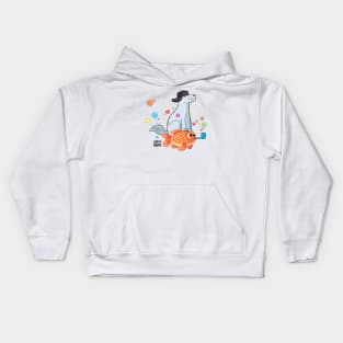 Viktor flying his goldfish Kids Hoodie